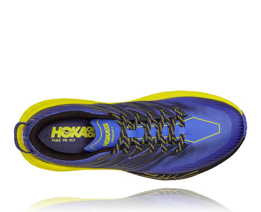 Tenis Trail Hoka One One Masculino Azuis/Verdes - Speedgoat 4 - 870-SMWJHR